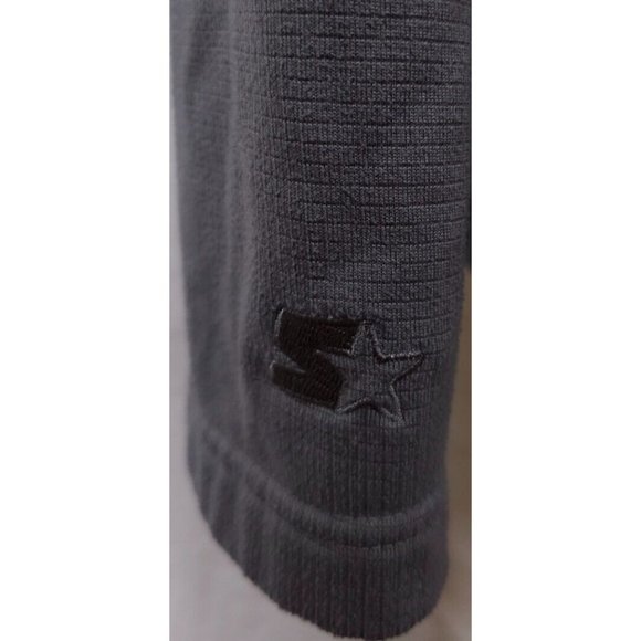 Starter Mens Medium 38-40 Grey Check 1/4 Zip Pullover Heavy Long Sleeve Jacket - Picture 10 of 12